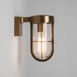 Astro Cabin Exterior Wall Light in Antique Brass