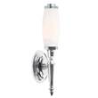 Elstead Dryden Single White Glass Wall Light in Polished Chrome