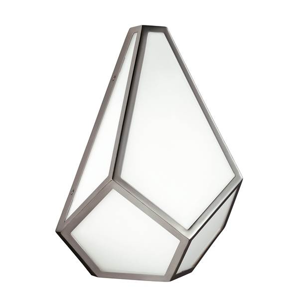 Elstead Diamond Opal Glass Wall Light with Metal Frame