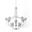 Mm Lampadari Dots 16-Light Chandelier with Copper Highlights White Glass Shades in Glossy White & Copper Leaf