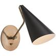 Visual Comfort Clemente Downward Wall Bedside Lamp with Inner Reflector in Black and Brass