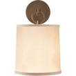 Visual Comfort French Cuff Wall Light with Silk Shade in Pewter