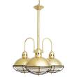 Mullan Lighting Marlow Cage Lamp Industrial Chandelier in Polished Brass