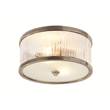 Visual Comfort Randolph Small Round Frosted Glass Flush Mount in Antique Nickel