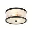Visual Comfort Randolph Small Round Frosted Glass Flush Mount in Bronze
