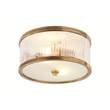 Visual Comfort Randolph Small Round Frosted Glass Flush Mount in Antique Brass