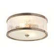 Visual Comfort Randolph Large Round Frosted Glass Flush Mount in Antique Nickel