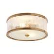 Visual Comfort Randolph Large Round Frosted Glass Flush Mount in Antique Brass