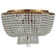 Visual Comfort Jacqueline Clear Glass Flush Mount in Hand Rubbed Antique Brass