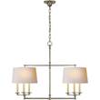 Visual Comfort Classic Six-Light Billiard Pendant with Natural Paper Shade in Antique Nickel