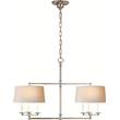 Visual Comfort Classic Six-Light Billiard Pendant with Natural Paper Shade in Polished Nickel
