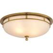 Visual Comfort Openwork Large Frosted Glass Flush Mount in Hand-Rubbed Antique Brass