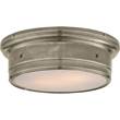 Visual Comfort Siena Large Flush Mount with White Glass in Antique Nickel