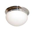 Mullan Lighting Clyde Small Semi Flush Ceiling Fitting with Opal Glass Shade in Polished Chrome