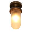 Mullan Lighting Oregon Frosted Glass Ceiling Light IP65 in Antique Brass