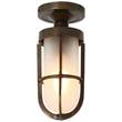 Mullan Lighting Oregon A Frosted Glass Ceiling Light IP65 in Antique Brass