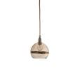 EBB & FLOW Rowan 15cm Small Mouth Blown Glass LED Pendant with Metallic Stripe in Gold/Gold