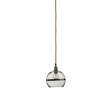 EBB & FLOW Rowan 15cm Small Mouth Blown Glass LED Pendant with Metallic Stripe in Gold/Clear