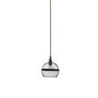 EBB & FLOW Rowan 15cm Small Mouth Blown Glass LED Pendant with Metallic Stripe in Copper/Clear
