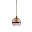 EBB & FLOW Rowan 22cm Medium Mouth Blown Glass LED Pendant with Metallic Stripe in Copper/Obsidian