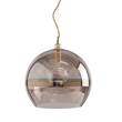 EBB & FLOW Rowan 39cm Extra-Large Mouth Blown LED Pendant with Metallic Stripe in Copper/Obsidian