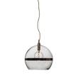 EBB & FLOW Rowan 39cm Extra-Large Mouth Blown LED Pendant with Metallic Stripe in Copper/Clear