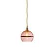 EBB & FLOW Rowan 15cm Small Mouth Blown Glass LED Pendant with Metallic Stripe in Coral/Coral