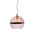 EBB & FLOW Rowan 39cm Extra-Large Mouth Blown LED Pendant with Metallic Stripe in Coral/Coral