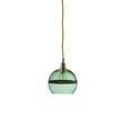 EBB & FLOW Rowan 15cm Small Mouth Blown Glass LED Pendant with Metallic Stripe in Green/Green
