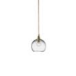 EBB & FLOW Rowan 15.5cm Small Pendant Brass Metal Fitting with Mouth Blown Glass in Clear