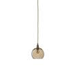 EBB & FLOW Rowan 15.5cm Small Pendant Brass Metal Fitting with Mouth Blown Glass in Golden Smoke