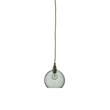 EBB & FLOW Rowan 15.5cm Small Pendant Brass Metal Fitting with Mouth Blown Glass in Forest green