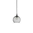 EBB & FLOW Rowan 15.5cm Small Pendant Silver Metal Fitting with Mouth Blown Glass in Smokey Grey