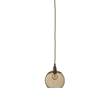 EBB & FLOW Rowan 15.5cm Small Pendant Brass Metal Fitting with Mouth Blown Glass in Chestnut brown