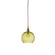 EBB & FLOW Rowan 15.5cm Small Pendant Brass Metal Fitting with Mouth Blown Glass in Olive