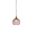 EBB & FLOW Rowan 15.5cm Small Pendant Brass Metal Fitting with Mouth Blown Glass in Obsidian