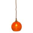 EBB & FLOW Rowan 15.5cm Small Pendant Brass Metal Fitting with Mouth Blown Glass in Rust