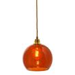 EBB & FLOW Rowan 22cm Medium LED Pendant Brass Metal Fitting with Mouth Blown Glass in Rust