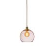 EBB & FLOW Rowan 22cm Medium LED Pendant Brass Metal Fitting with Mouth Blown Glass in Bright Coral