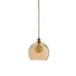 EBB & FLOW Rowan 22cm Medium LED Pendant Brass Metal Fitting with Mouth Blown Glass in Golden Smoke