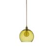 EBB & FLOW Rowan 22cm Medium LED Pendant Brass Metal Fitting with Mouth Blown Glass in Olive