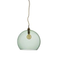 Rowan 39cm Extra-Large LED Pendant Brass Metal Fitting Mouth Blown Glass