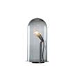 EBB & FLOW Speak Up! 18cm Mouthblown Glass Table Lamp with Silver Base in Smokey grey