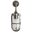 Mullan Lighting Carac Clear Glass Wall Light IP65 in Antique Silver