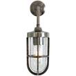 Mullan Lighting Carac Crackled Glass Wall Light IP65 in Antique Silver