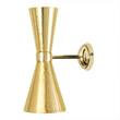 Mullan Lighting Amias Industrial Wall Light with Two Brass Cones in Polished Brass
