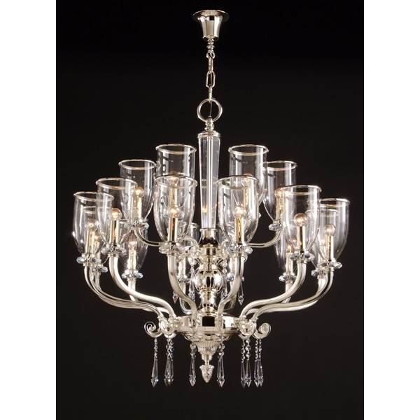 Mariner Gallery 18-Light Crystal Glass Chandelier with Glass Shade