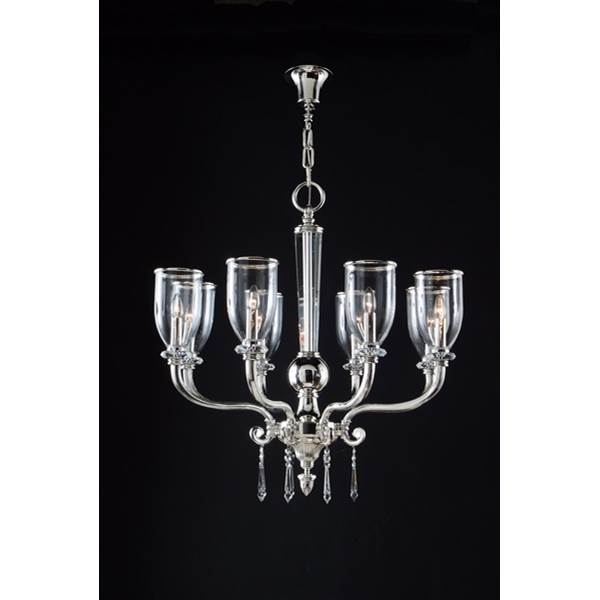 Mariner Gallery 8-Light Crystal Glass Chandelier with Glass Shade