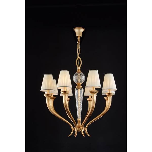 Mariner Gallery 8-Light Crystal Chandelier with White Shade