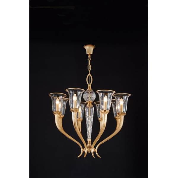Mariner Gallery 8-Light Crystal Chandelier with Glass Shade